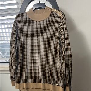 Calvin Klein Brown Houndstooth Turtleneck Sweater